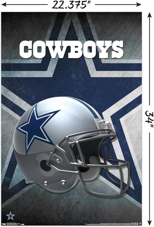 Dallas Cowboys NFL Helmet Wall Poster - Unframed 22.375