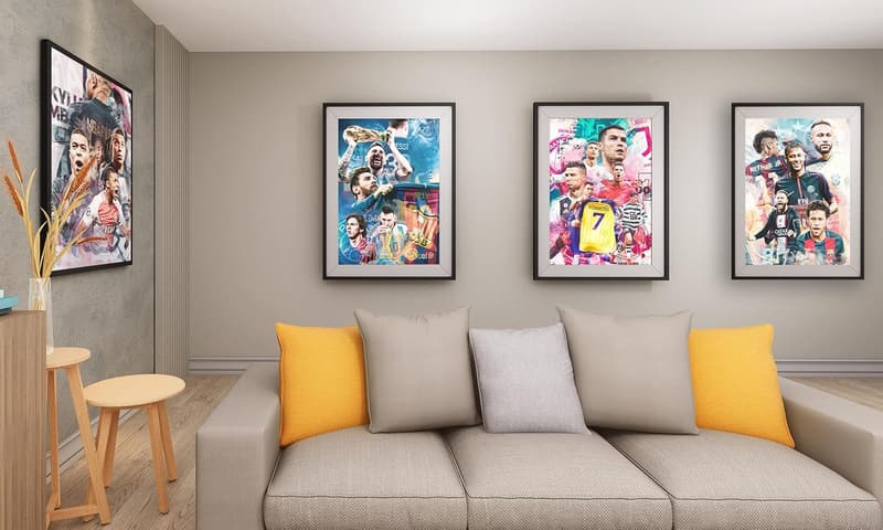 Football Superstar Set of 4 Unframed Posters for Fans