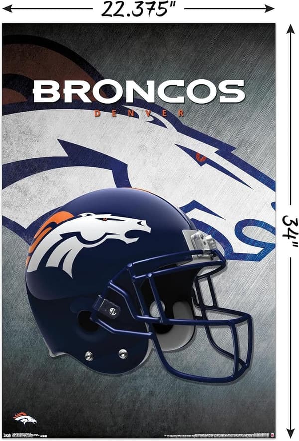 NFL Denver Broncos Helmet Wall Poster, 16