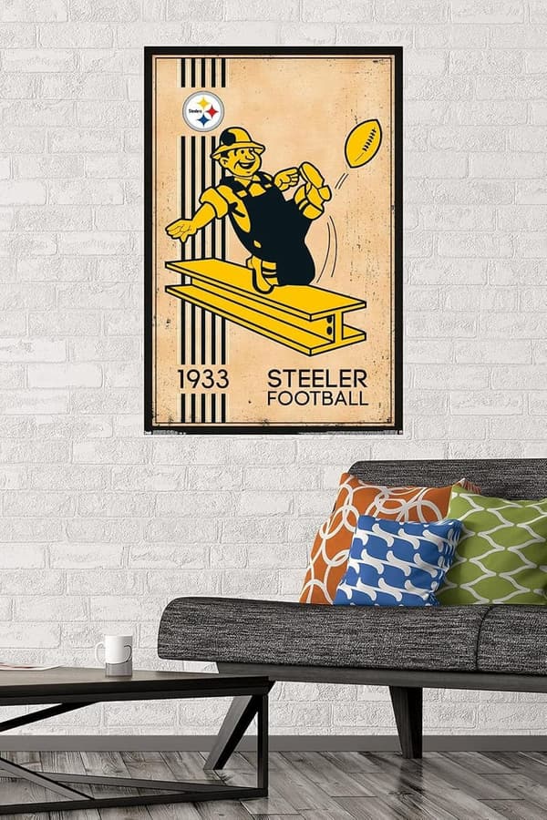 Pittsburgh Steelers Retro Logo Wall Poster, 22.375