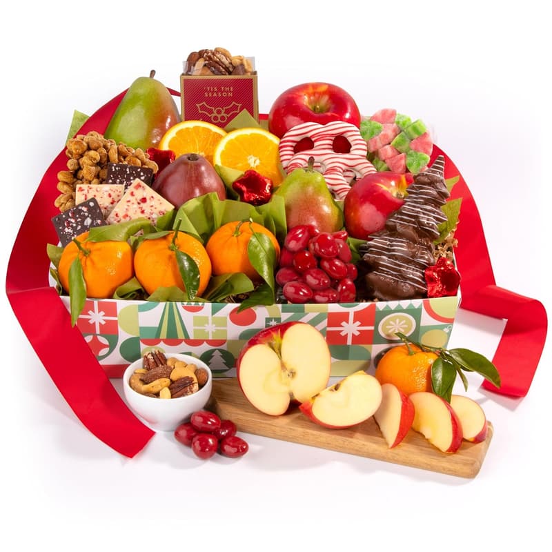 Holiday Fruit and Nut Chocolate Gift Basket