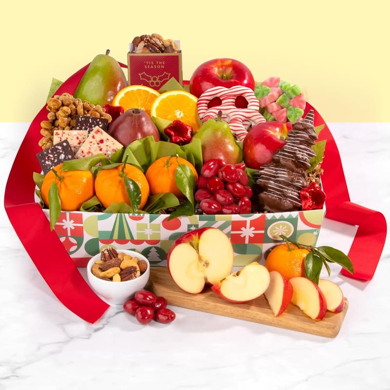 Holiday Fruit and Nut Chocolate Gift Basket