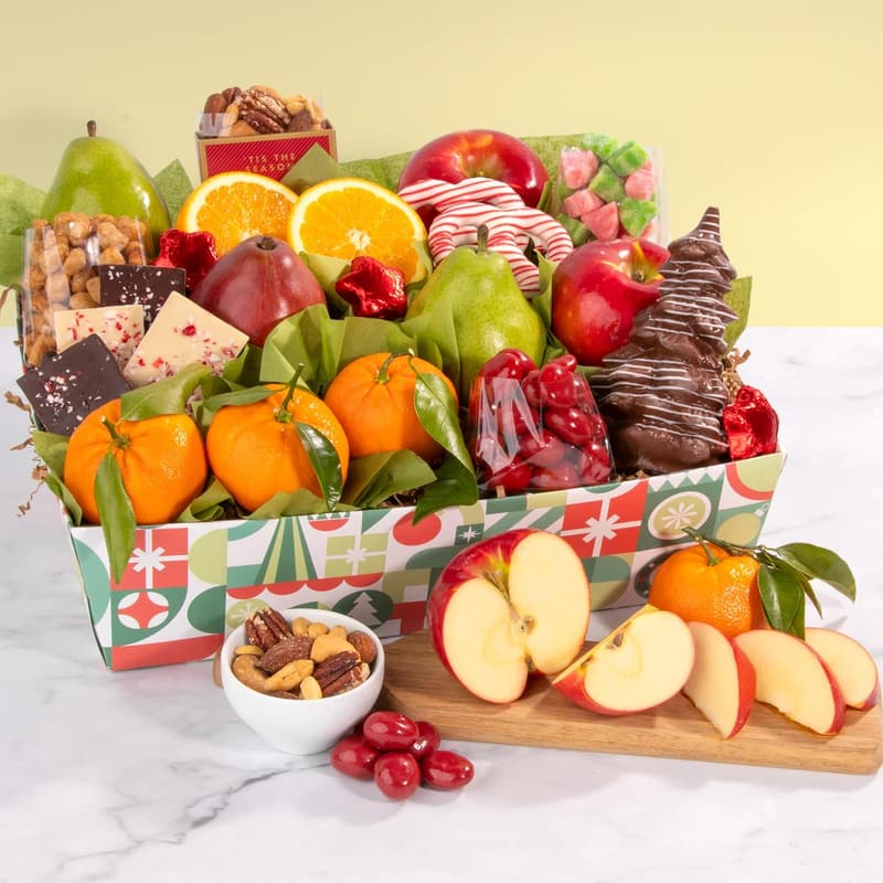 Holiday Fruit and Nut Chocolate Gift Basket
