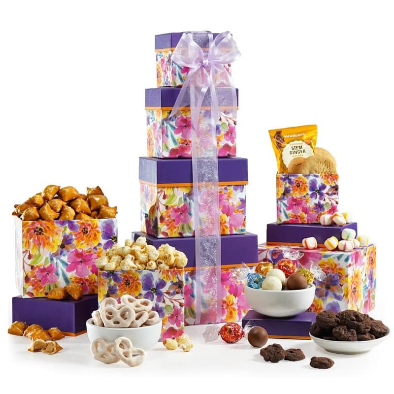 Mother's Day Snack Gift Basket Tower for Women and Families