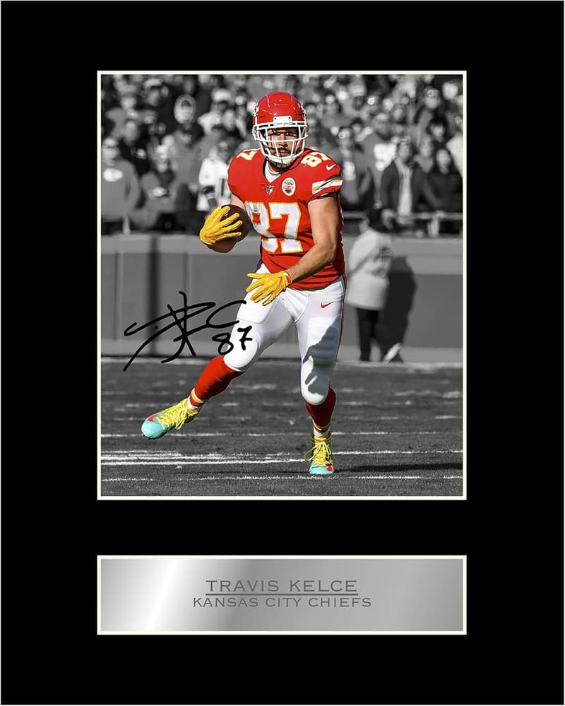 Travis Kelce Signed Mounted Photo Display Print