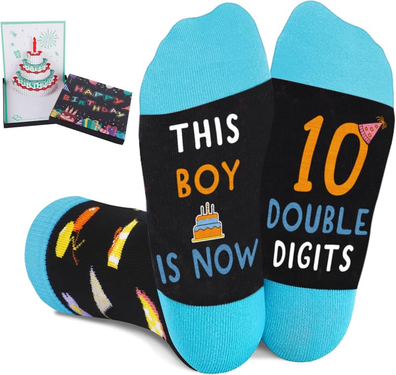Birthday Socks for Boys Ages 5-12 - Fun Gift Idea
