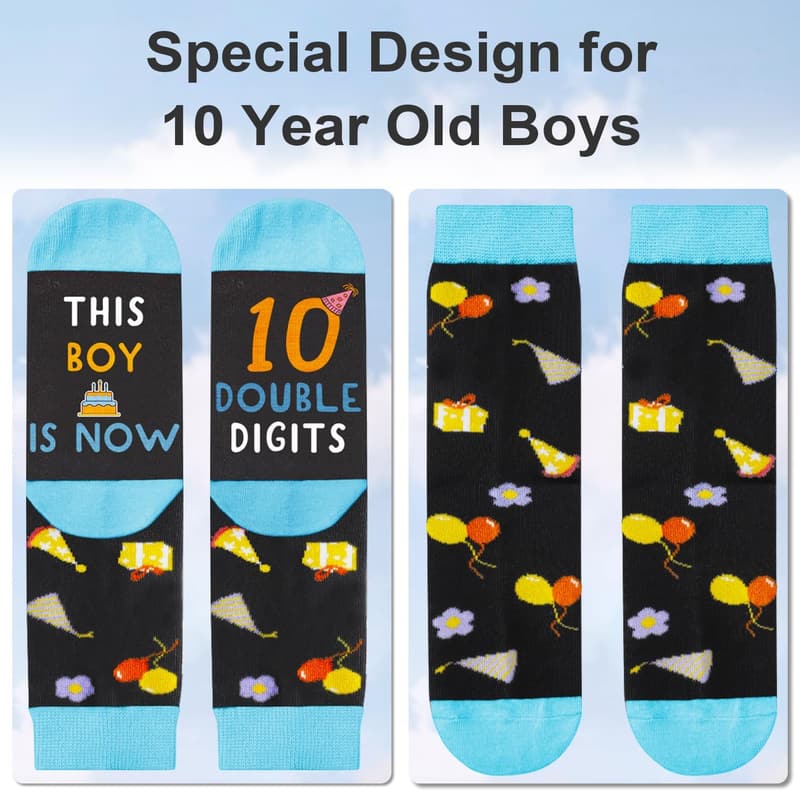 Birthday Socks for Boys Ages 5-12 - Fun Gift Idea