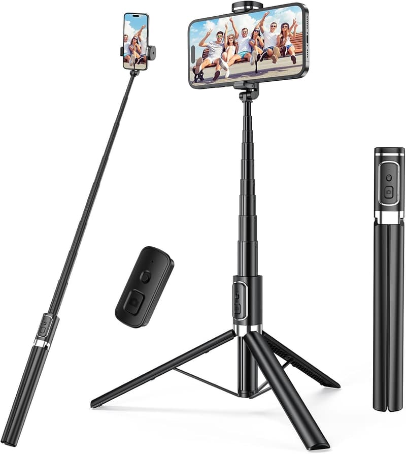 Portable 67-Inch Selfie Stick Tripod with Wireless Remote