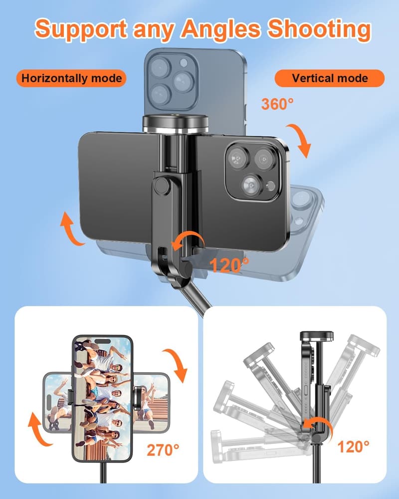 Portable 67-Inch Selfie Stick Tripod with Wireless Remote