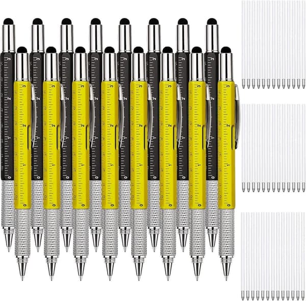 6-in-1 Multitool Pen Set for Men - Gift Pen with Ruler & Level