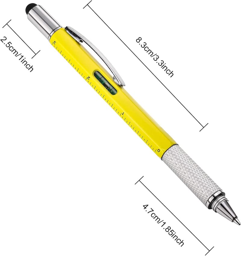 6-in-1 Multitool Pen Set for Men - Gift Pen with Ruler & Level