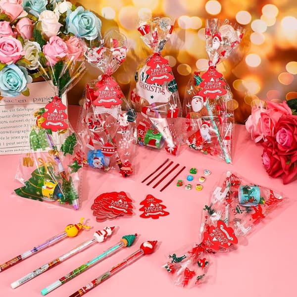 Christmas Party Favor Set for Kids - 24 Stationery & Treat Bags