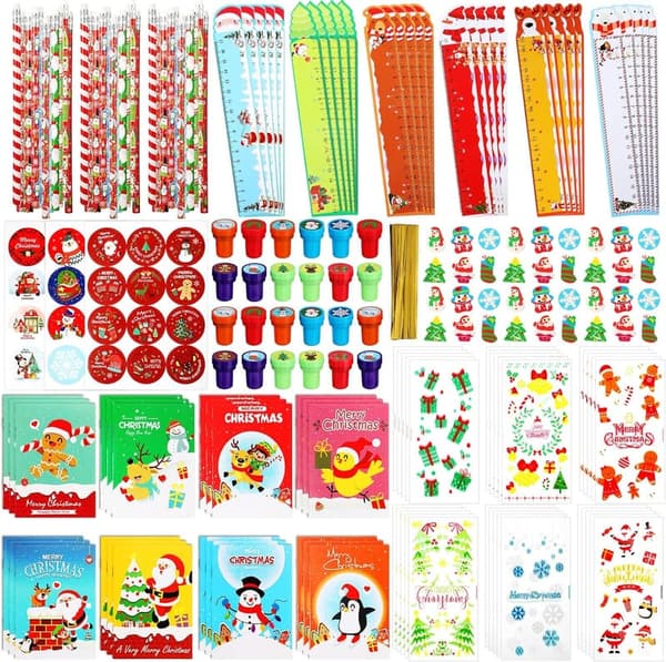 Christmas Party Favor Stationery Set – 216 Pcs for Students