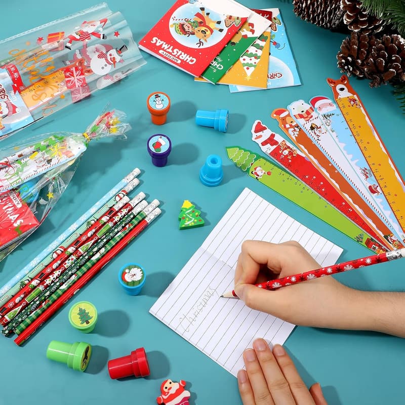 Christmas Party Favor Stationery Set – 216 Pcs for Students