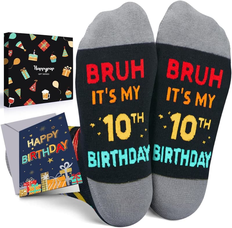 Birthday Gift Socks for Boys (Ages 5-12) in Gift Box