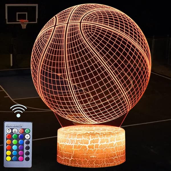 Basketball Night Light - 3D LED Lamp with Remote & 16 Colors