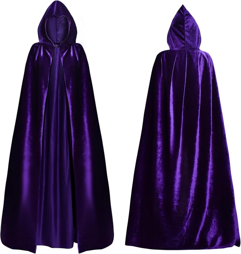 Purple Cape & Waist Belt Set for Women's Halloween Cosplay