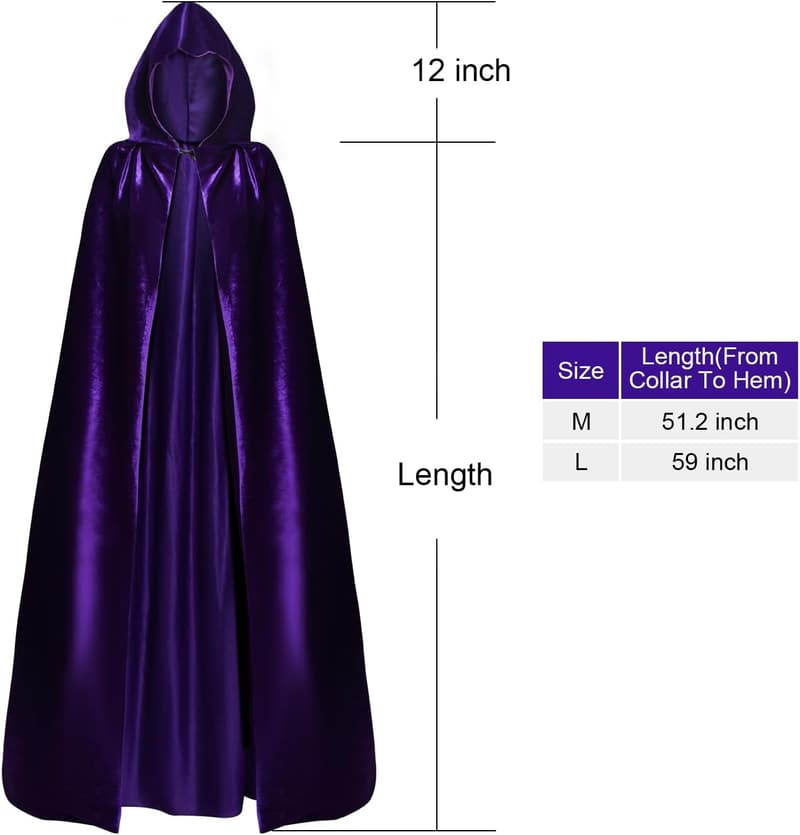 Purple Cape & Waist Belt Set for Women's Halloween Cosplay