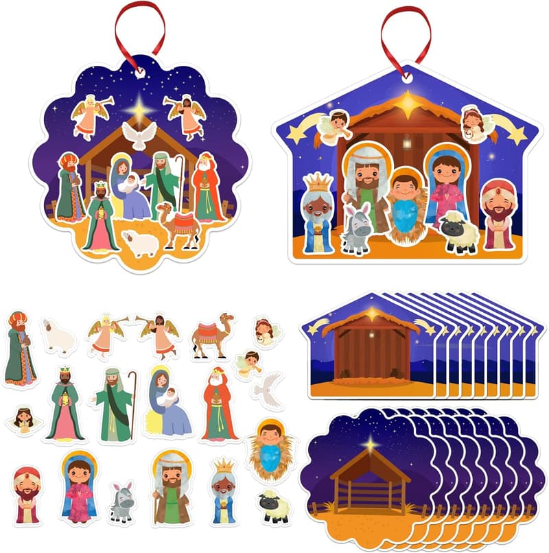 Christmas Nativity Scene Stickers Set for Kids - 24pcs