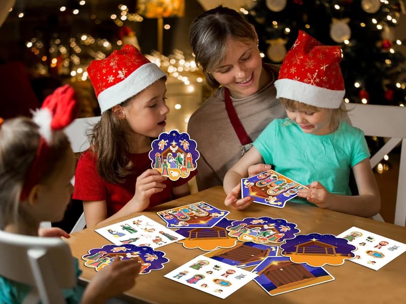 Christmas Nativity Scene Stickers Set for Kids - 24pcs