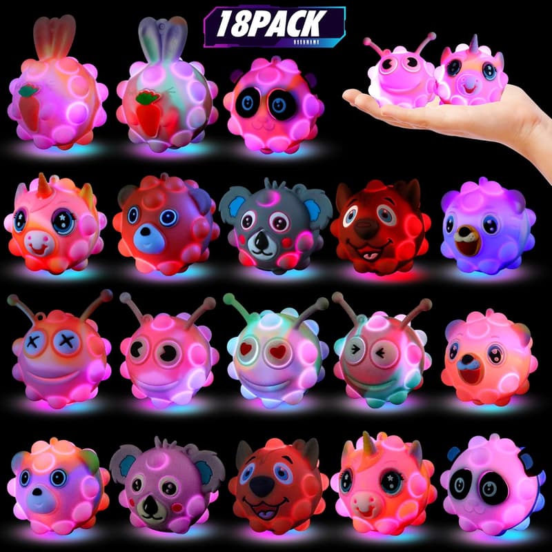 Glow-in-the-Dark Animal Pop Balls Party Favors for Kids