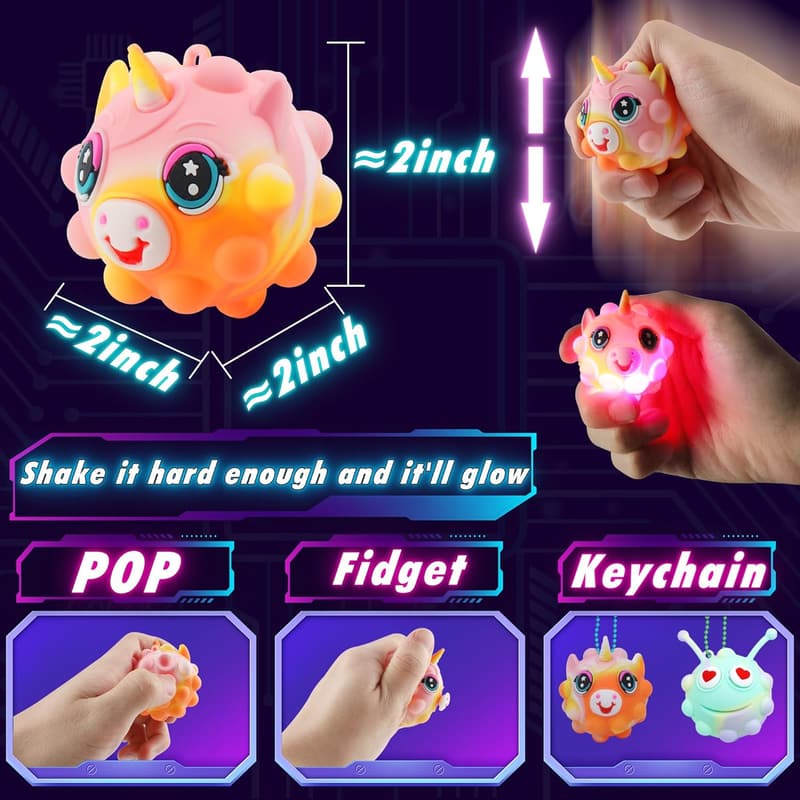 Glow-in-the-Dark Animal Pop Balls Party Favors for Kids
