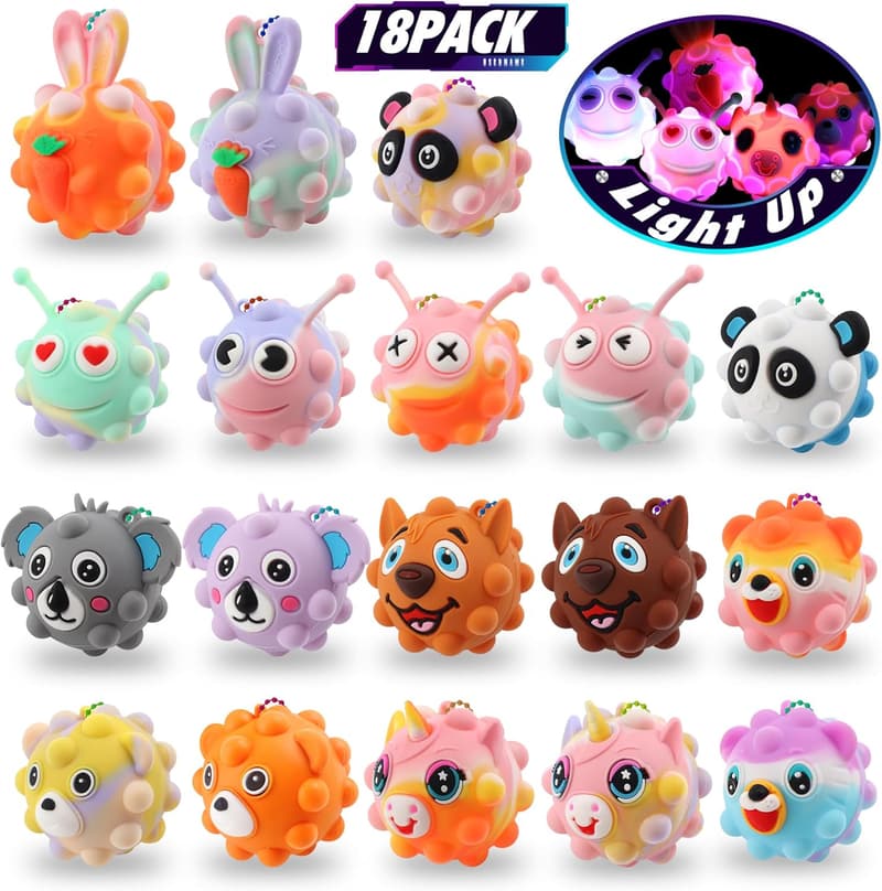 Glow-in-the-Dark Animal Pop Balls Party Favors for Kids
