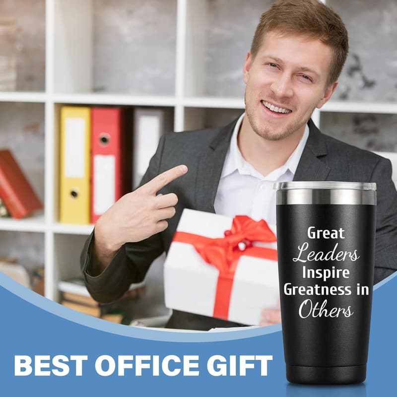 Boss Appreciation Gift: 20oz Black Stainless Steel Tumbler