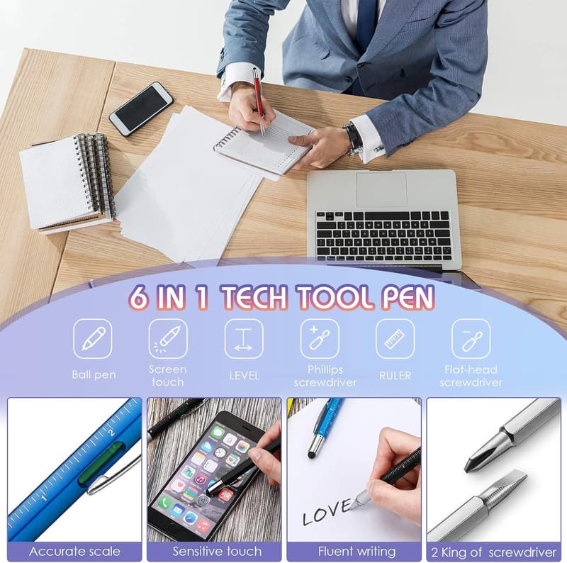 Multifunctional 6-in-1 Tool Pen for Dad - Tech Gadget Gift