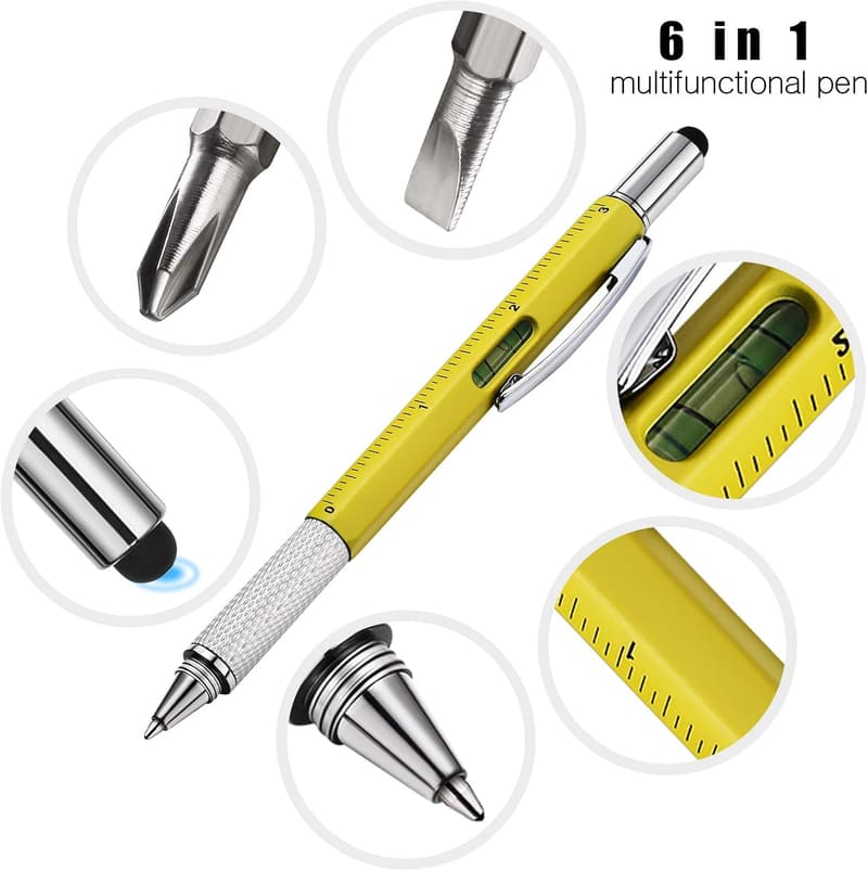 6-in-1 Multitool Pen Gift for Men with 40 Refills