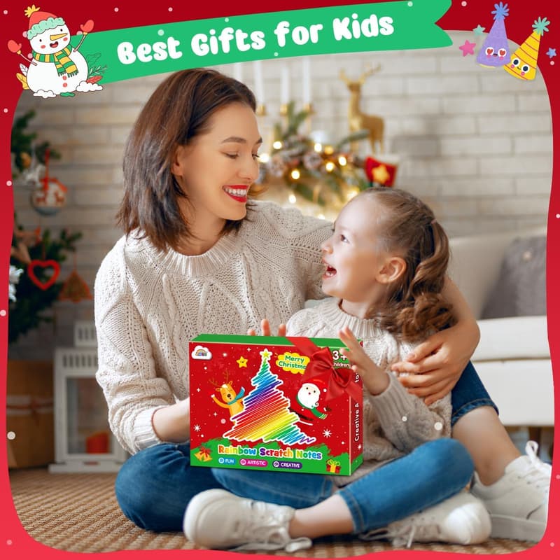 Rainbow Scratch Art Notebooks - 24 Pack Kids Party Favors