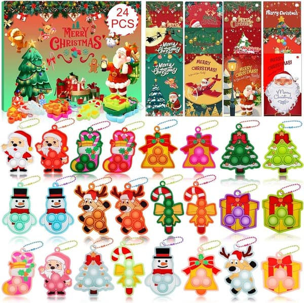 Christmas Fidget Pop Toys Bulk for Kids Party Favors