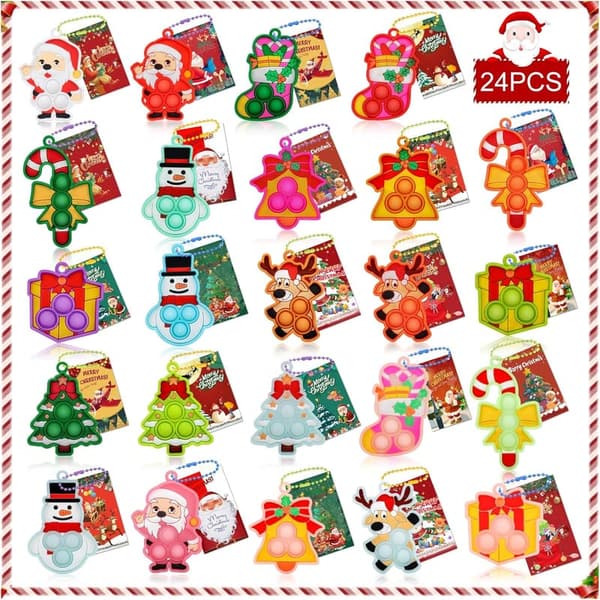 Christmas Fidget Pop Toys Bulk for Kids Party Favors