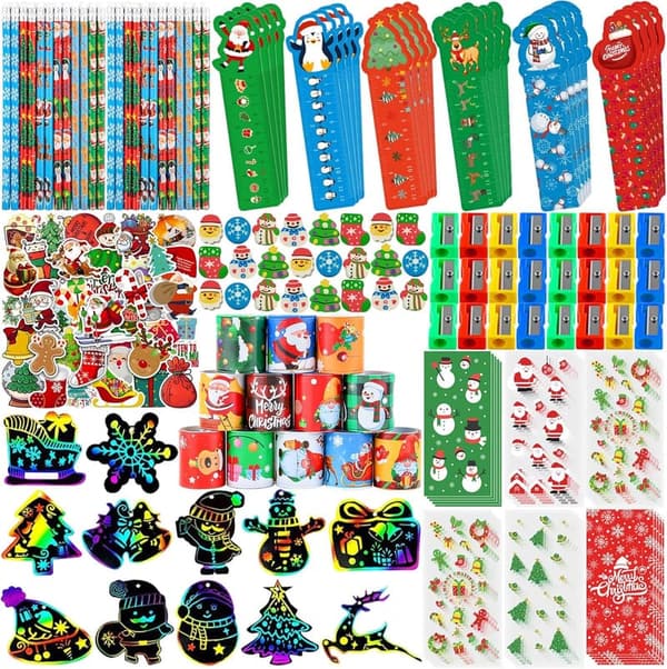 Christmas Stationery Set for Kids – Rulers, Pencils, Erasers & Stickers