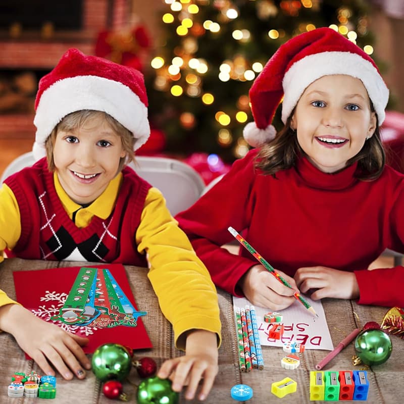 Christmas Stationery Set for Kids – Rulers, Pencils, Erasers & Stickers