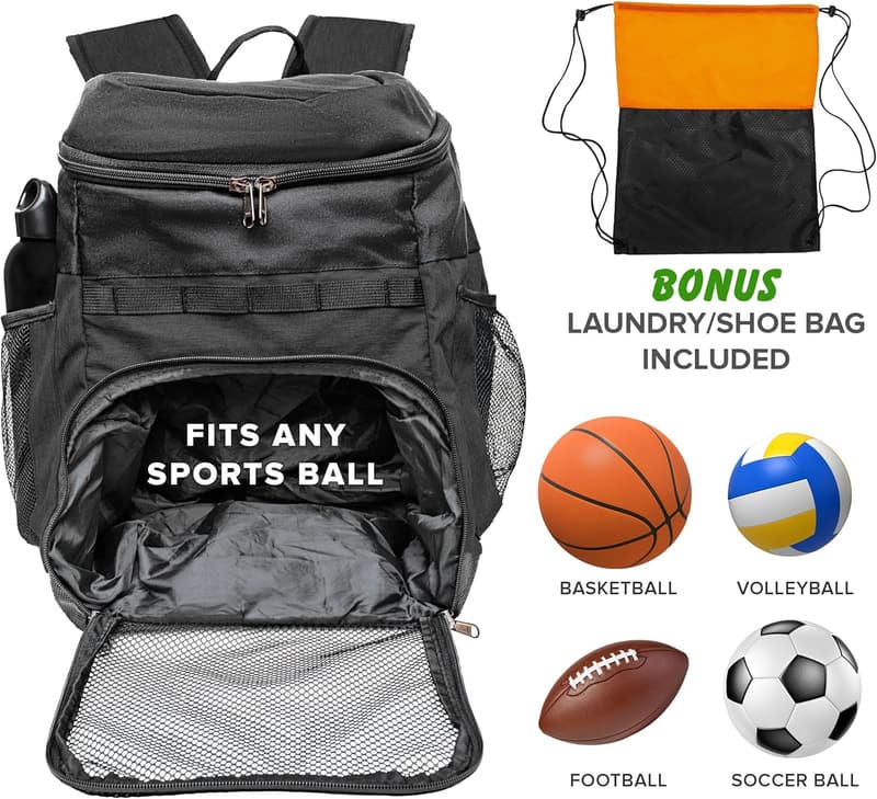 Basketball Backpack with Ball Compartment