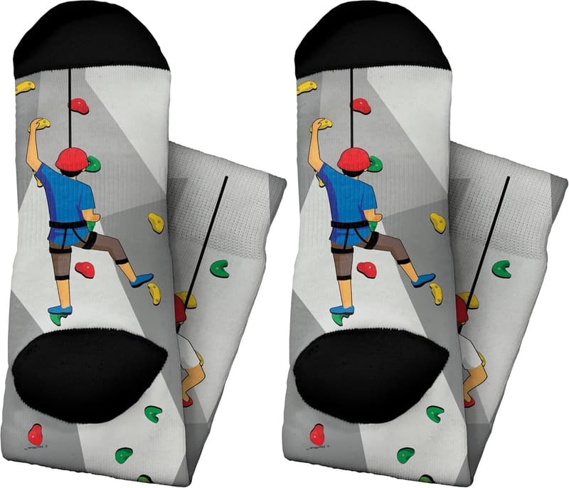 Rock Climbing Novelty Crew Socks for Hiking Enthusiasts