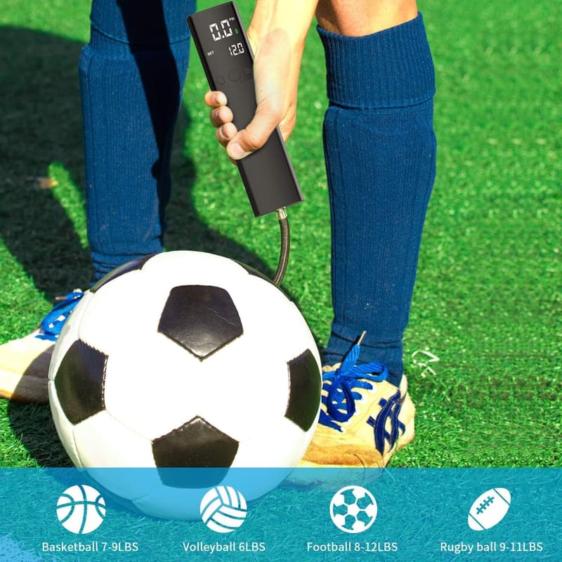 Portable Electric Ball Pump with Pressure Gauge & LCD Display