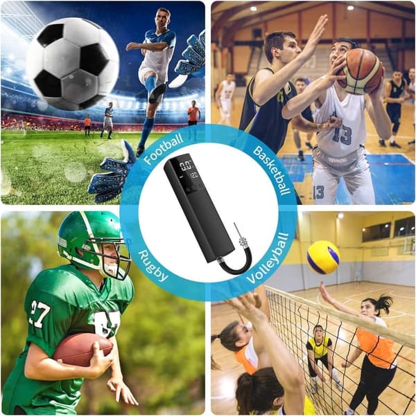 Portable Electric Ball Pump with Pressure Gauge & LCD Display