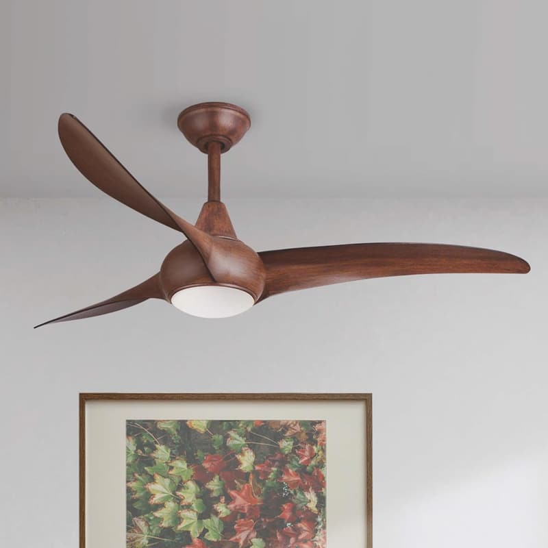 52-Inch Brown Koa Ceiling Fan with LED Light Kit