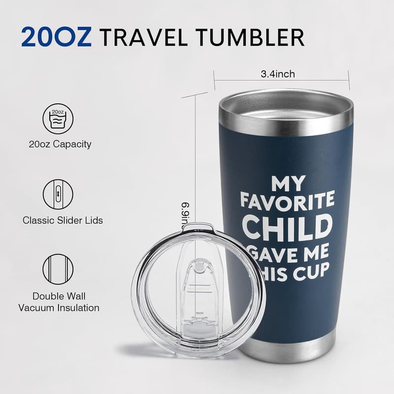 Father's Day 20oz Navy Blue Tumbler Gift for Dad