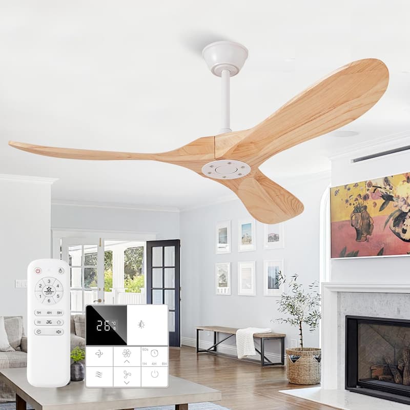 52-Inch Outdoor Ceiling Fan with Remote, Quiet DC Motor