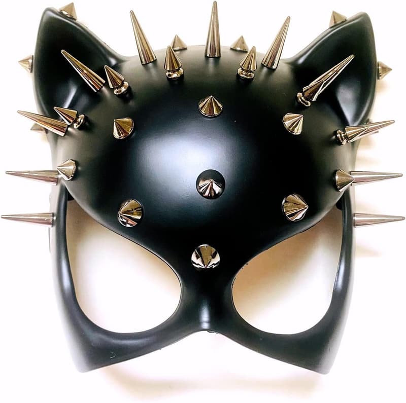 Halloween Cat Woman Costume with Spiky Masquerade Mask