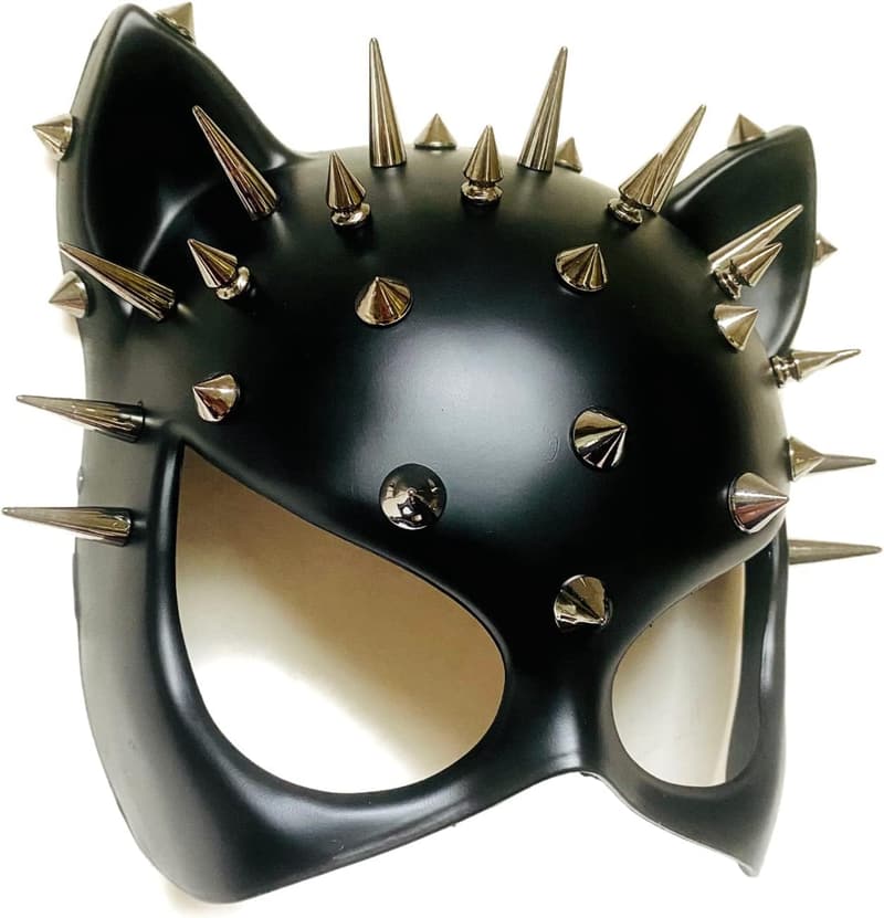Halloween Cat Woman Costume with Spiky Masquerade Mask