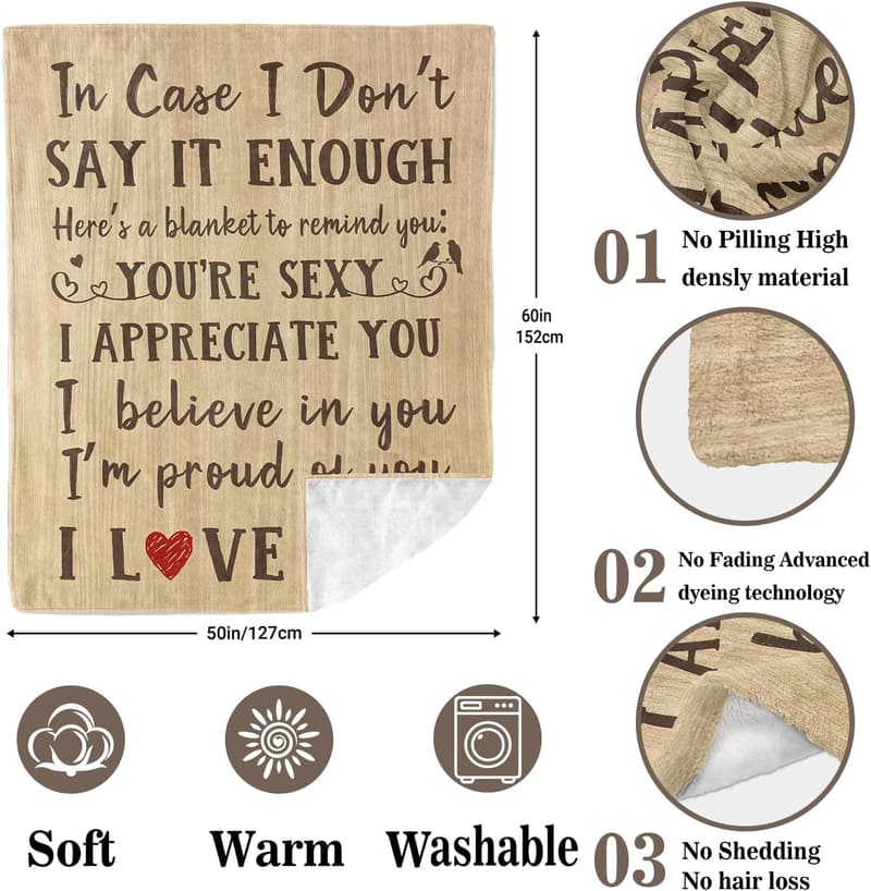 Valentine's Day Love Blanket for Couples, 50'' x 60''