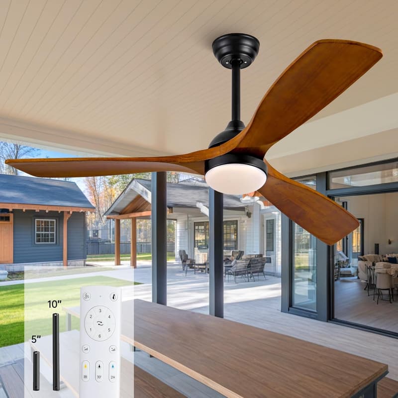 52-Inch Dimmable Ceiling Fan with Remote Control and DC Motor