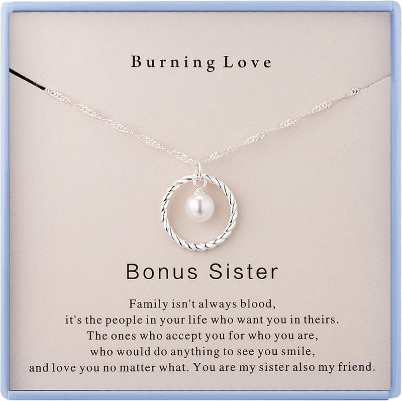 Sterling Silver Round Circle Necklace for Bonus Sisters