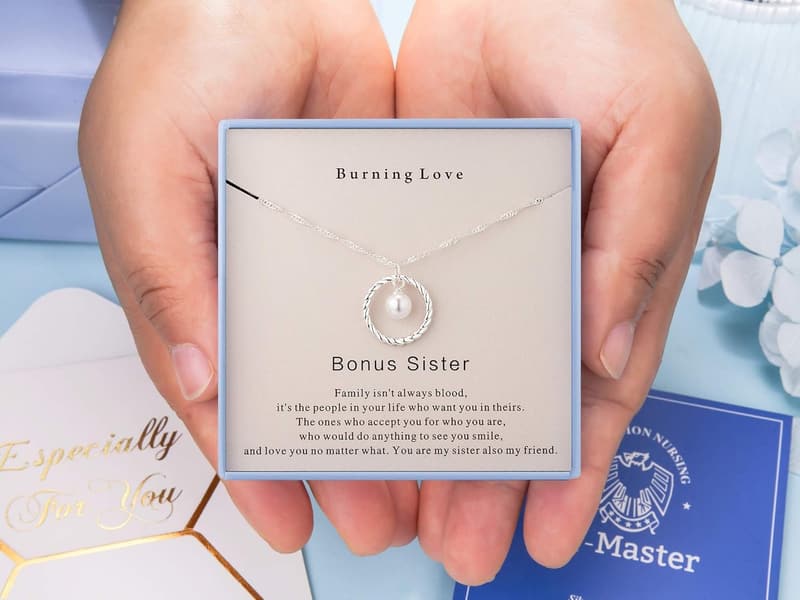Sterling Silver Round Circle Necklace for Bonus Sisters