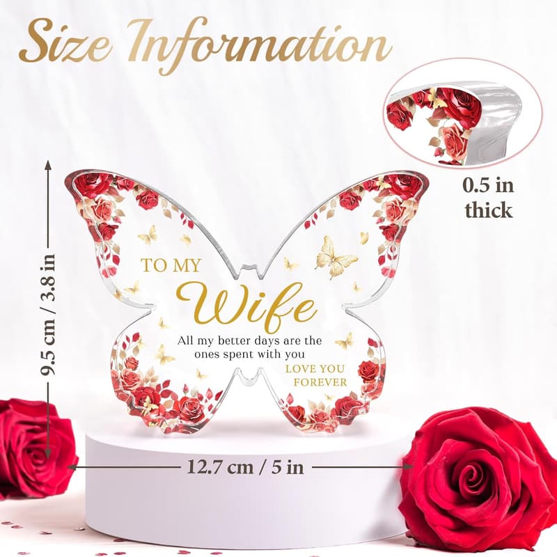 Wife's Anniversary Butterfly Acrylic Plaque Decor