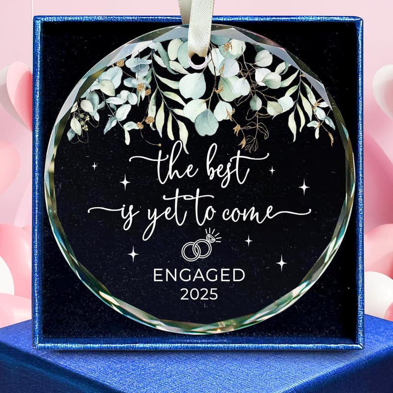 Engagement Gifts for Couples - 2025 Glass Ornament